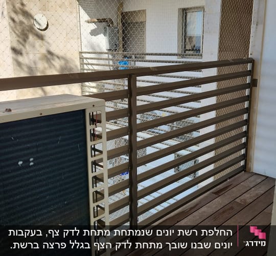 רשת למניעת כניסת יונים במרפסת
